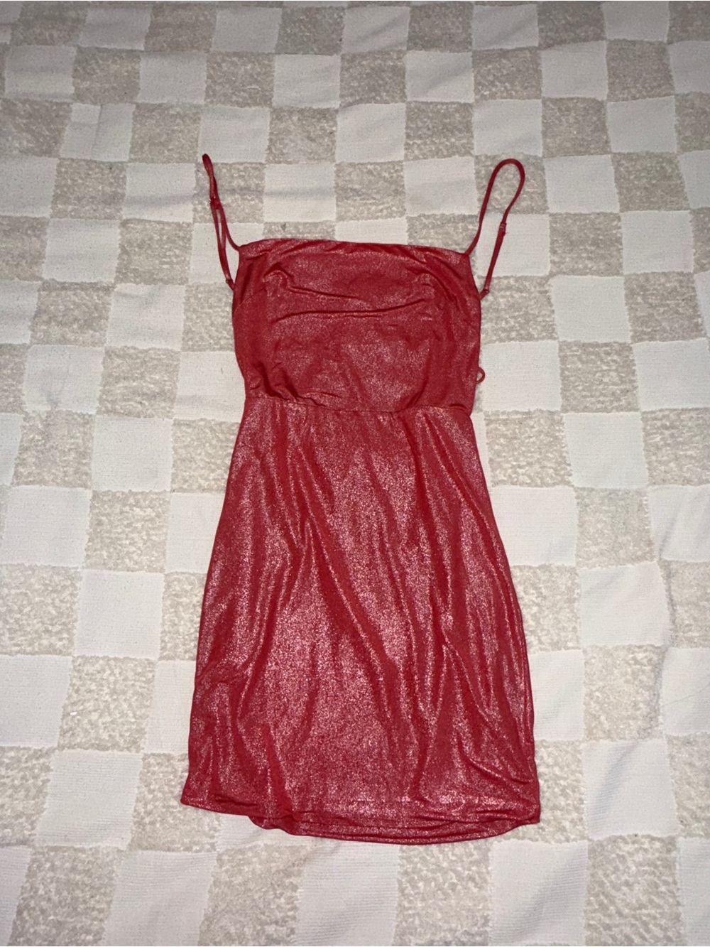 NWOT‎ Lucy in the Sky Starstruck Strappy Dress in Red Shimmer size Small